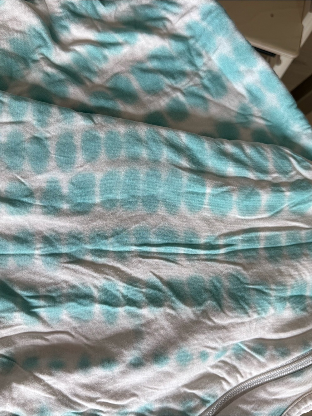 Soft Tie-Dye Sleepsack in Aqua and White